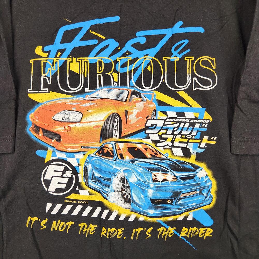 Fast & Furious Shirt Mens 3XL Black Graphic Logo Cars Movie Universal Studios